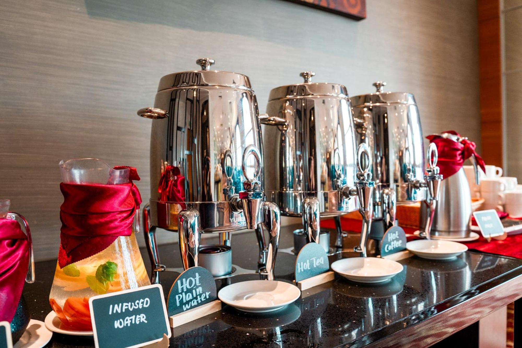 The Waterfront Hotel Kuching Ngoại thất bức ảnh A selection of hot and cold beverages